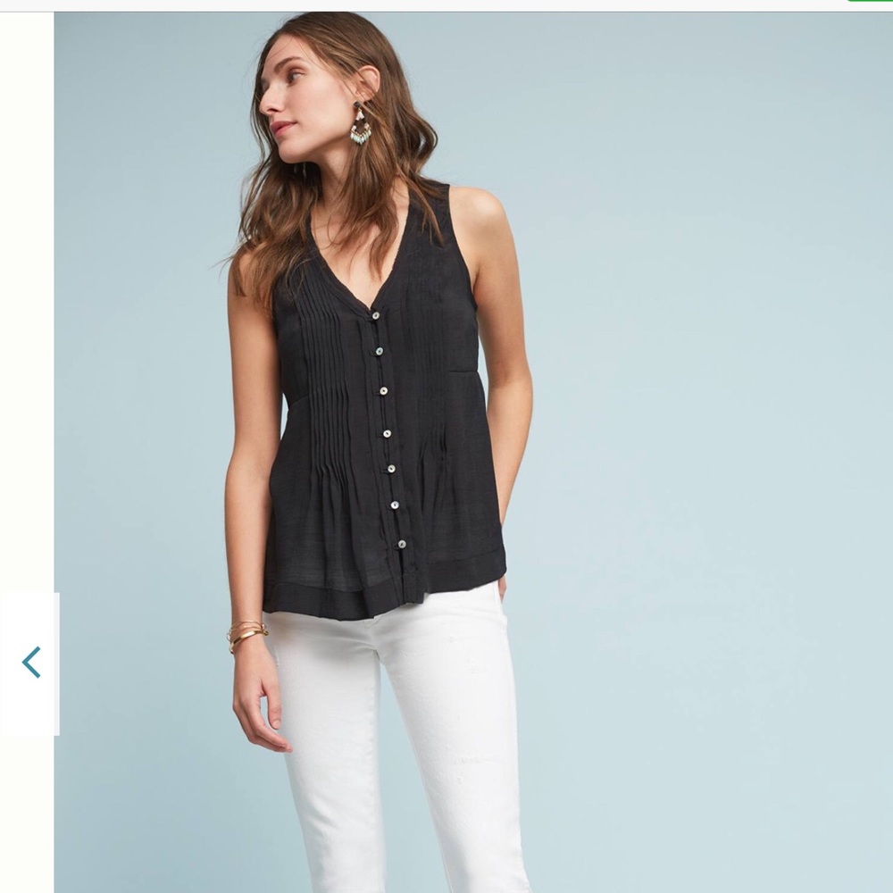 BNWT MAEVE Pintucked Sleeveless Blouse Size XSP - Picture 2 of 3